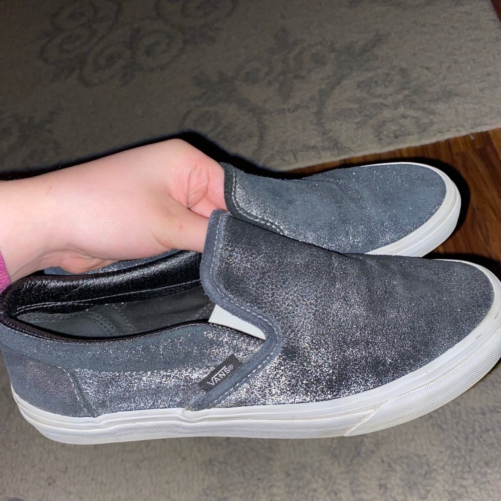 Grey glitter vans